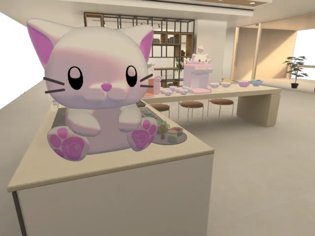可愛いモダンな食べ物溜まり場