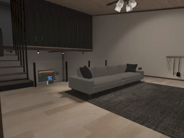 Rainy room with moon