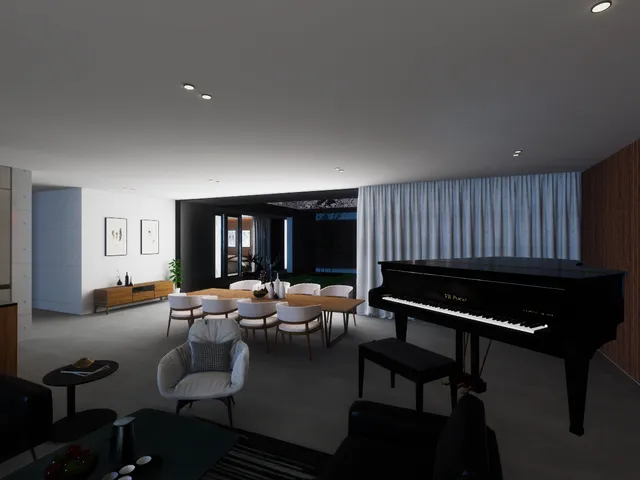 The sounds of a piano on a rainy night