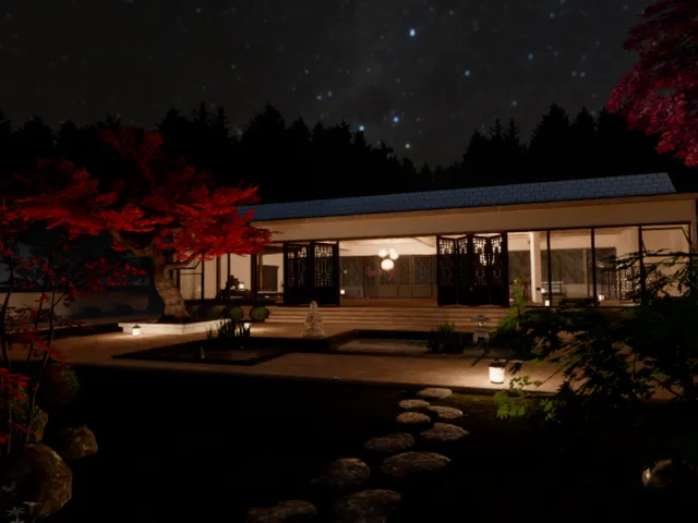 Plum Pavillion Night