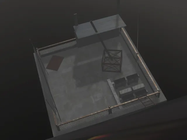 屋上にて