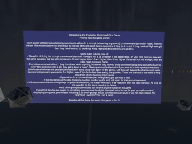 Prompt or Command - The Dice Game