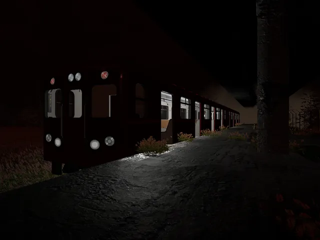 the station -VRきさらぎ駅・夜(light on)-