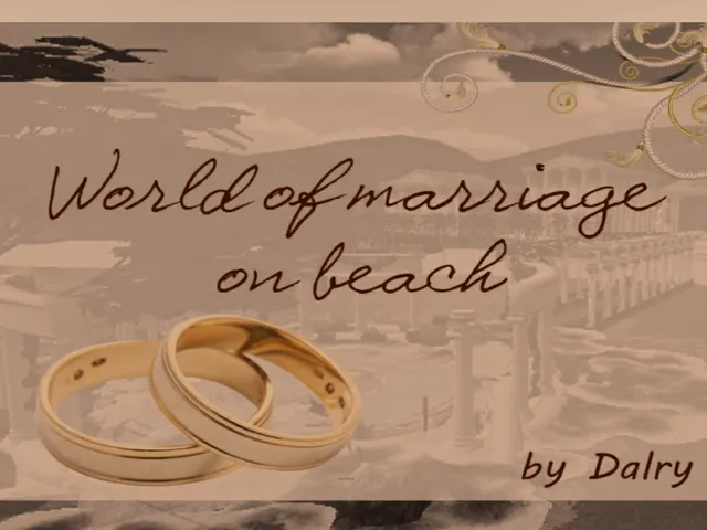 World of marriage on beach