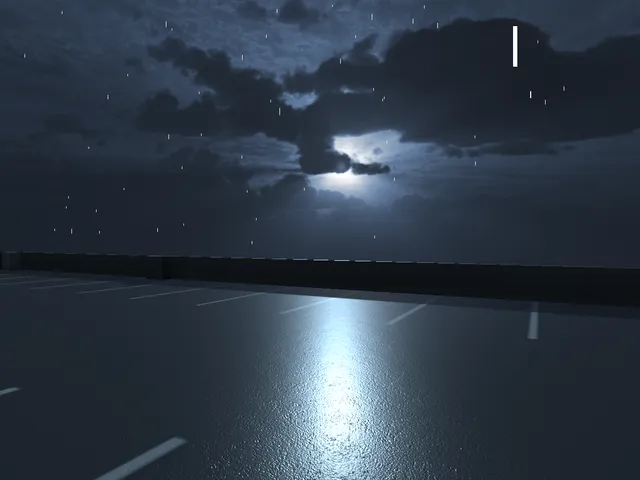 Rainy Parking Garage