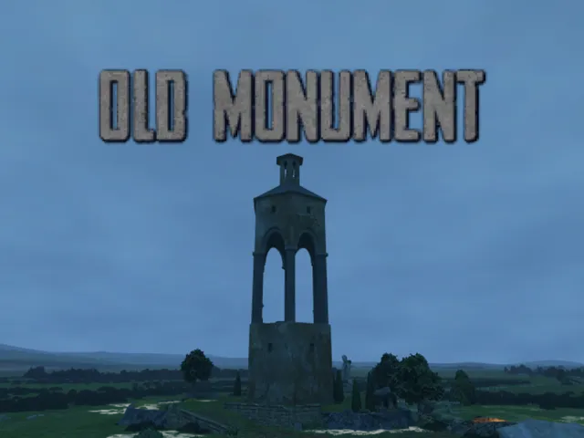 Caught in the Rain Near an Old Monument