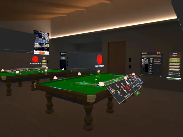 ちょっと暗いビリヤード部屋