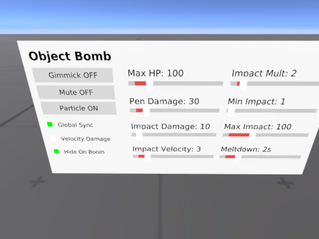 Object Bomb Test World