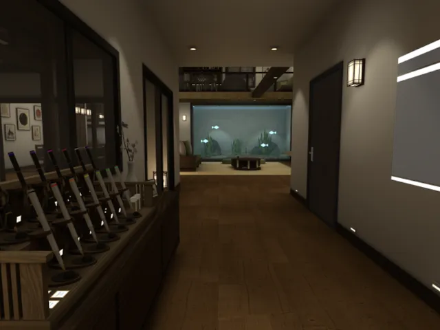 小さな島のモダンな家で-Night-