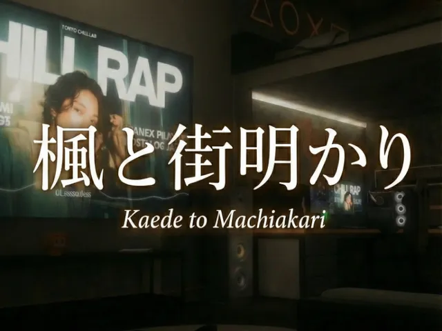 楓と街明かり