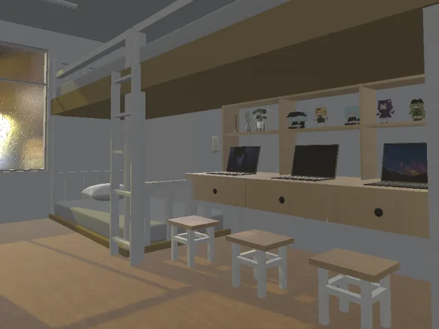 雨天宿舍 雨の寮