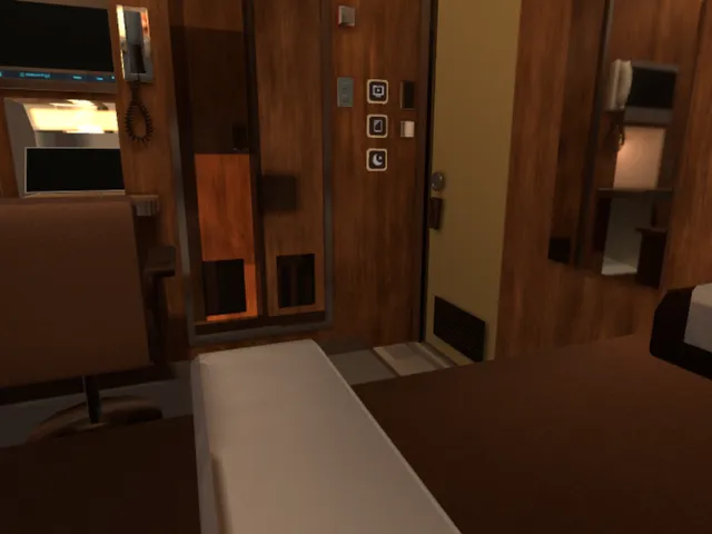 纸巾的列车休息电视房