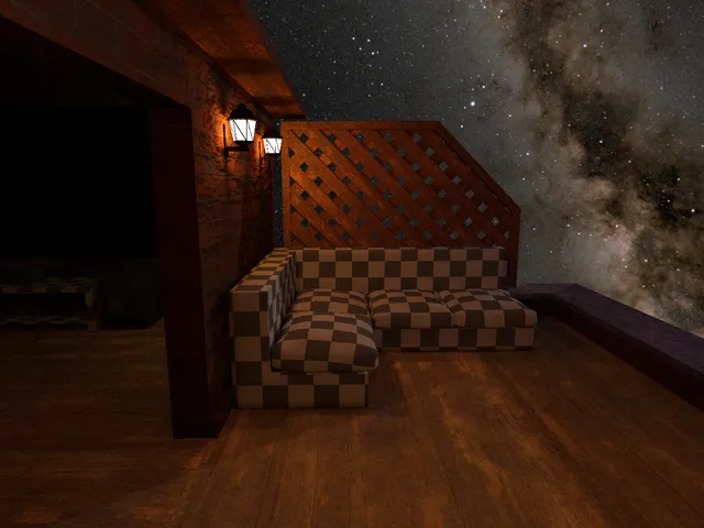 small terrace in space