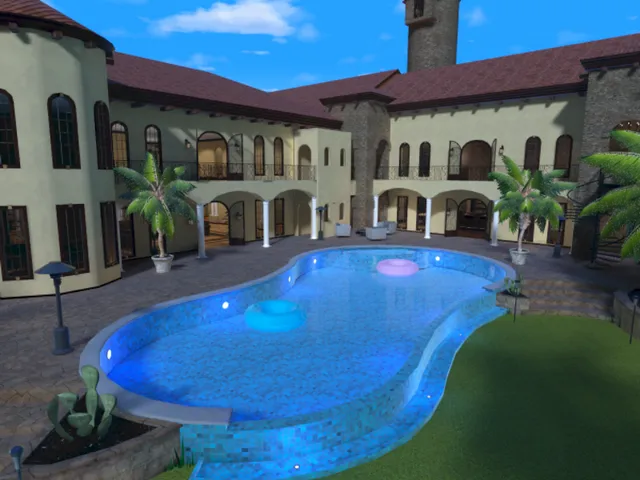 Tuscan Mansion in Daylight