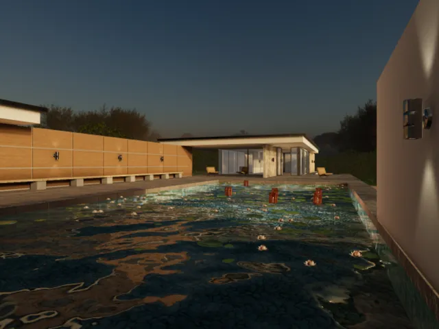 Barcelona Pavillon - Blender Example