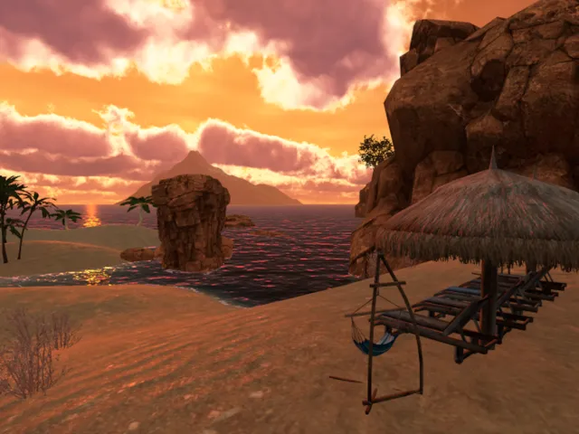 Tropical beach sunset