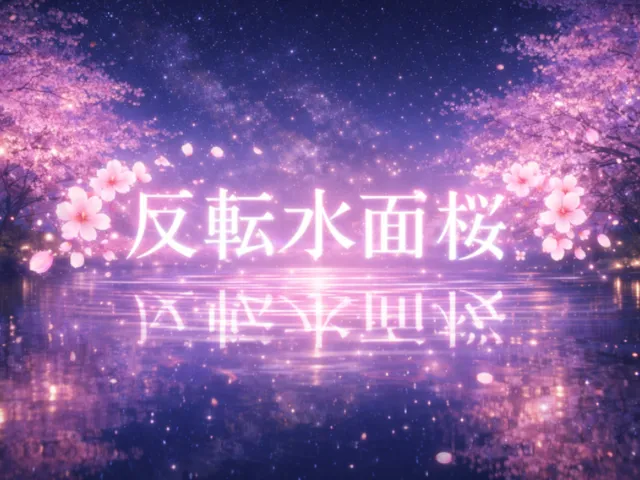 反転水面桜