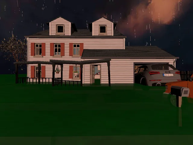 Inside a flooded house
