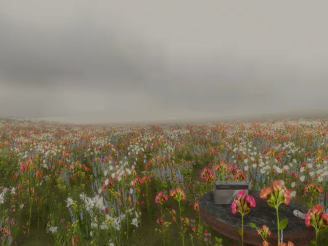 Foggy Flower Field