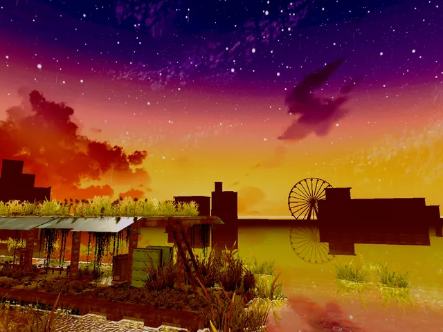 終末駅 夕 - post apocalyptic station sunset -