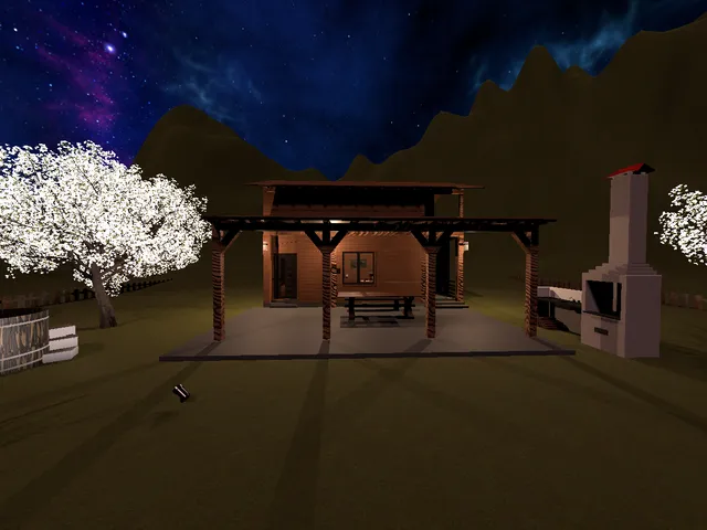 高ポリな桜（高負荷）をライトアップ