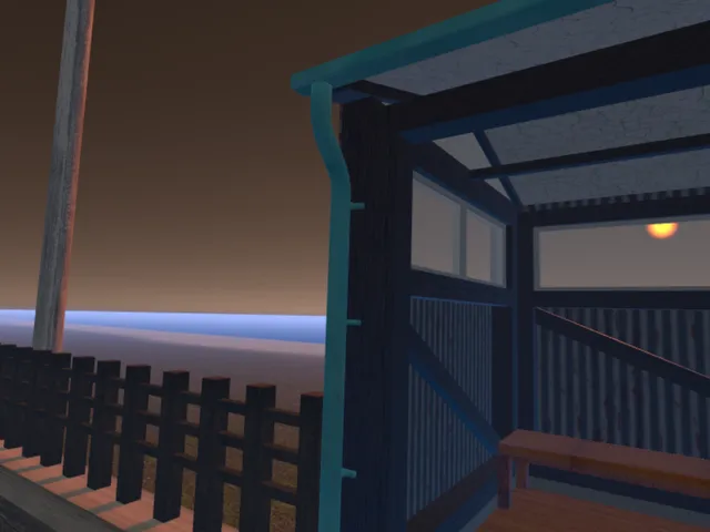 海の近くのバス停
