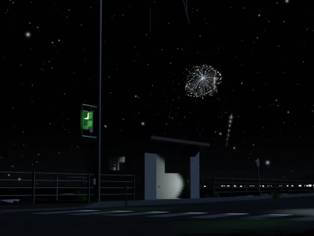 背合バス停（夜）- Senago Bus Stop （Night）