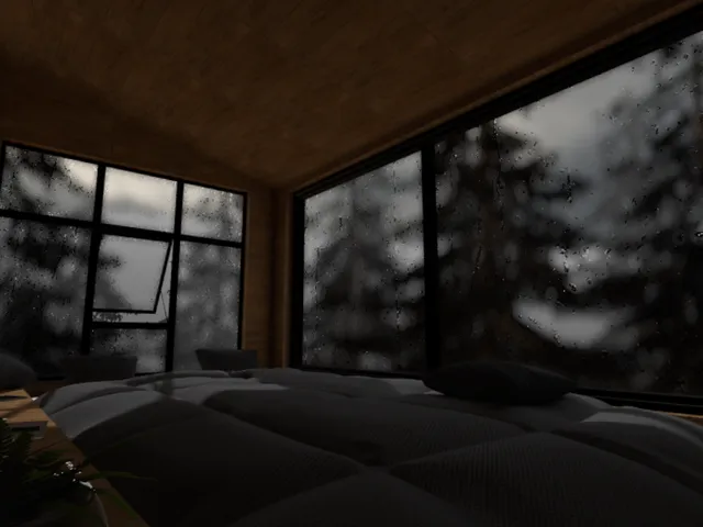 林中落雨