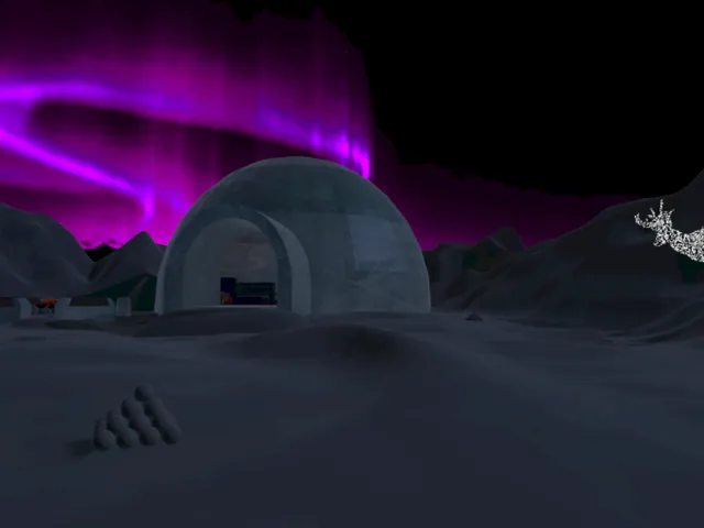 Aurora and Chill by a fire