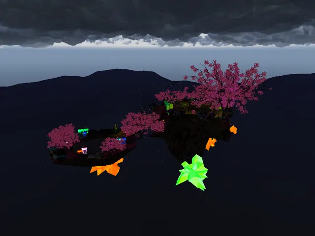 Rainy day on crystal island