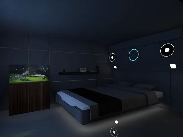 Nova's room with a fish tank