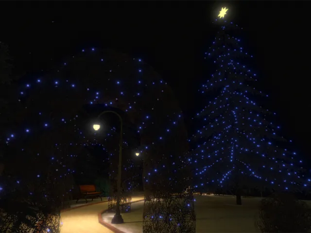冬の夜、公園のベンチ - Winter night