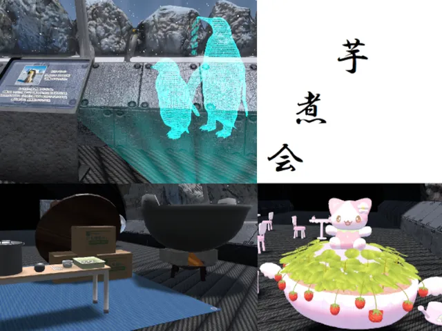 Imoni party（芋煮会） with penguins