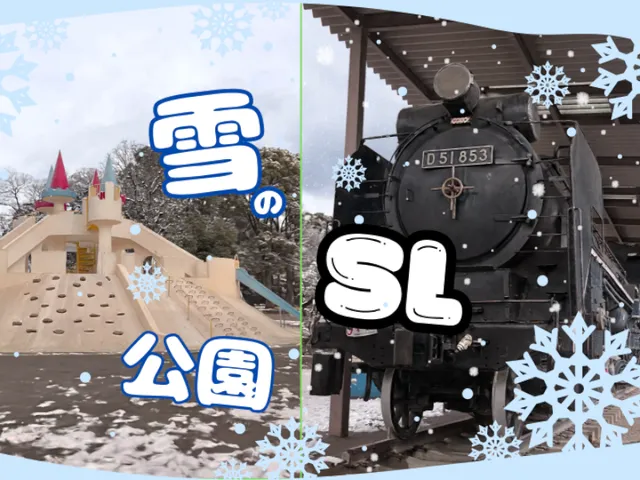 雪の公園と蒸気機関車 ーSL in a Snowy Parkー