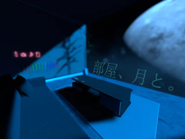 部屋、月と。
