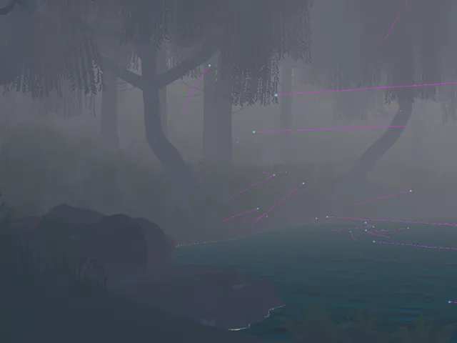 pink lake night