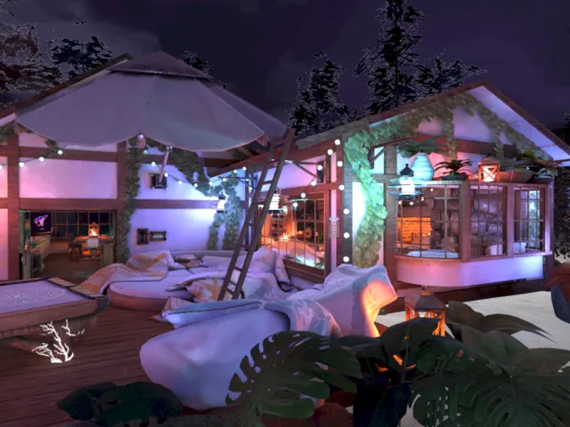 Lakehouse in the woods
