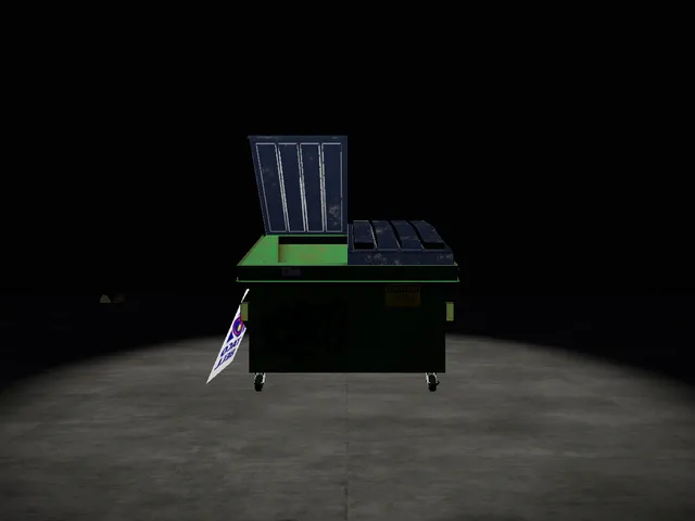 Hanging out in a trash bin