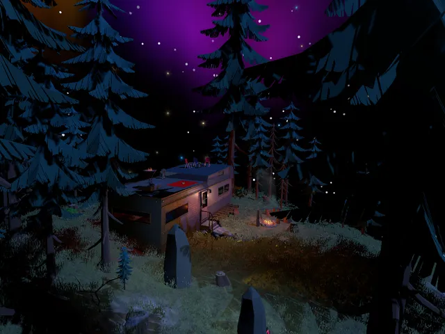 Camping under northern lights