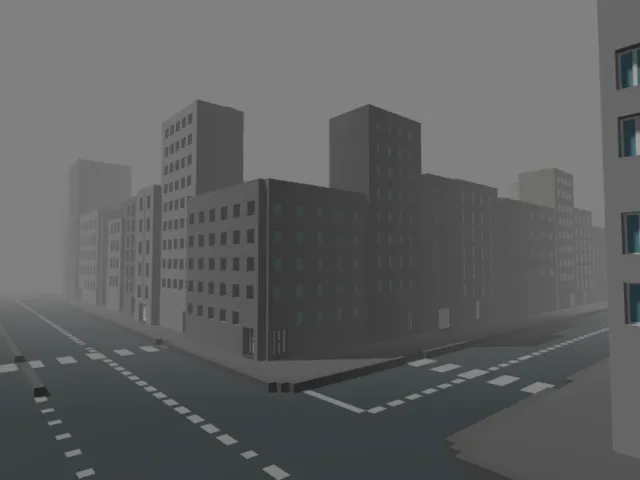 Voxel City （jump on roof‚ run on ground）