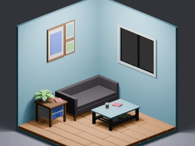 初めてBlenderでつくった部屋