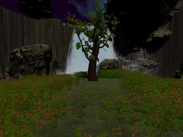 waterfall moon