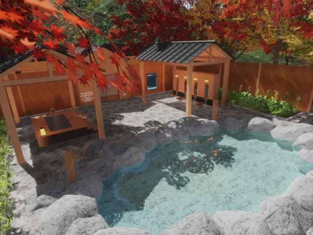 秋の山見温泉 Day-Night Yamami Hot Spring （Autumn）