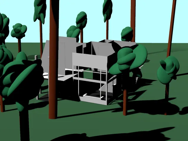 Jungle Forest House‚ blockout phase