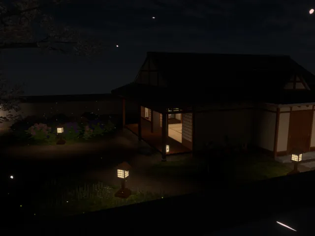 Old house with garden -Night-